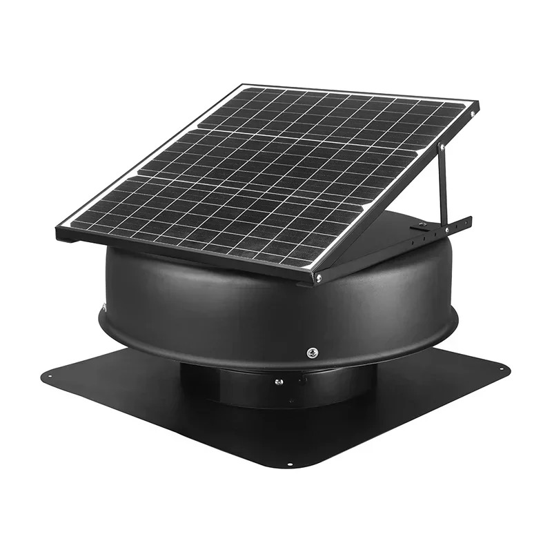 Home Bathroom Vent Fans - Zonne-energie zolderdak zwart ventilatorpaneel 25-watte borstelloze