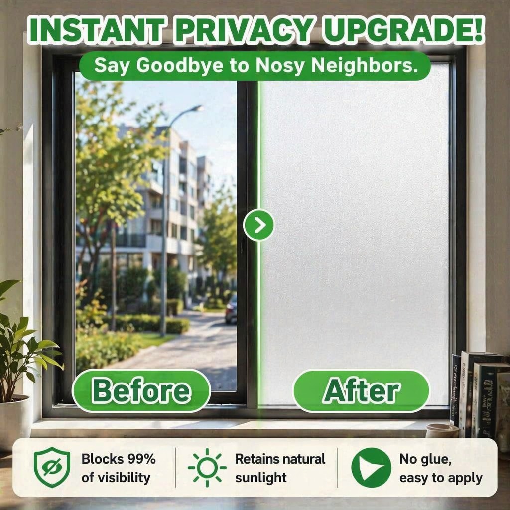 Home Bathroom Window - Mat glazenfolie voor privacy, doorschijnend, zelfklevend,