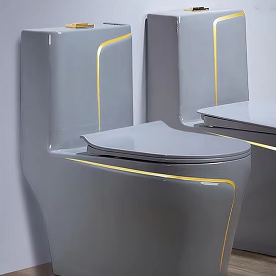 Home Bathroom Ware - Grijze keramische toiletbril, één geheel, S-trap