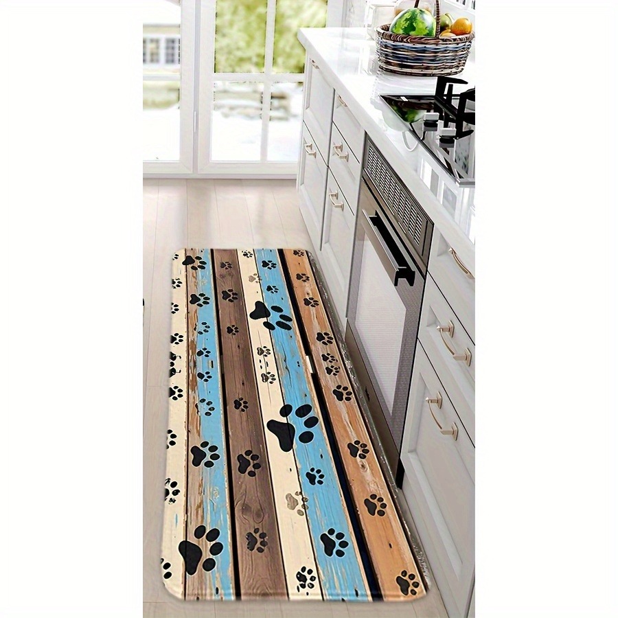Home Bathroom Door Design - 1PC Pootafdrukken Patroon Keuken Tapijt Antislip