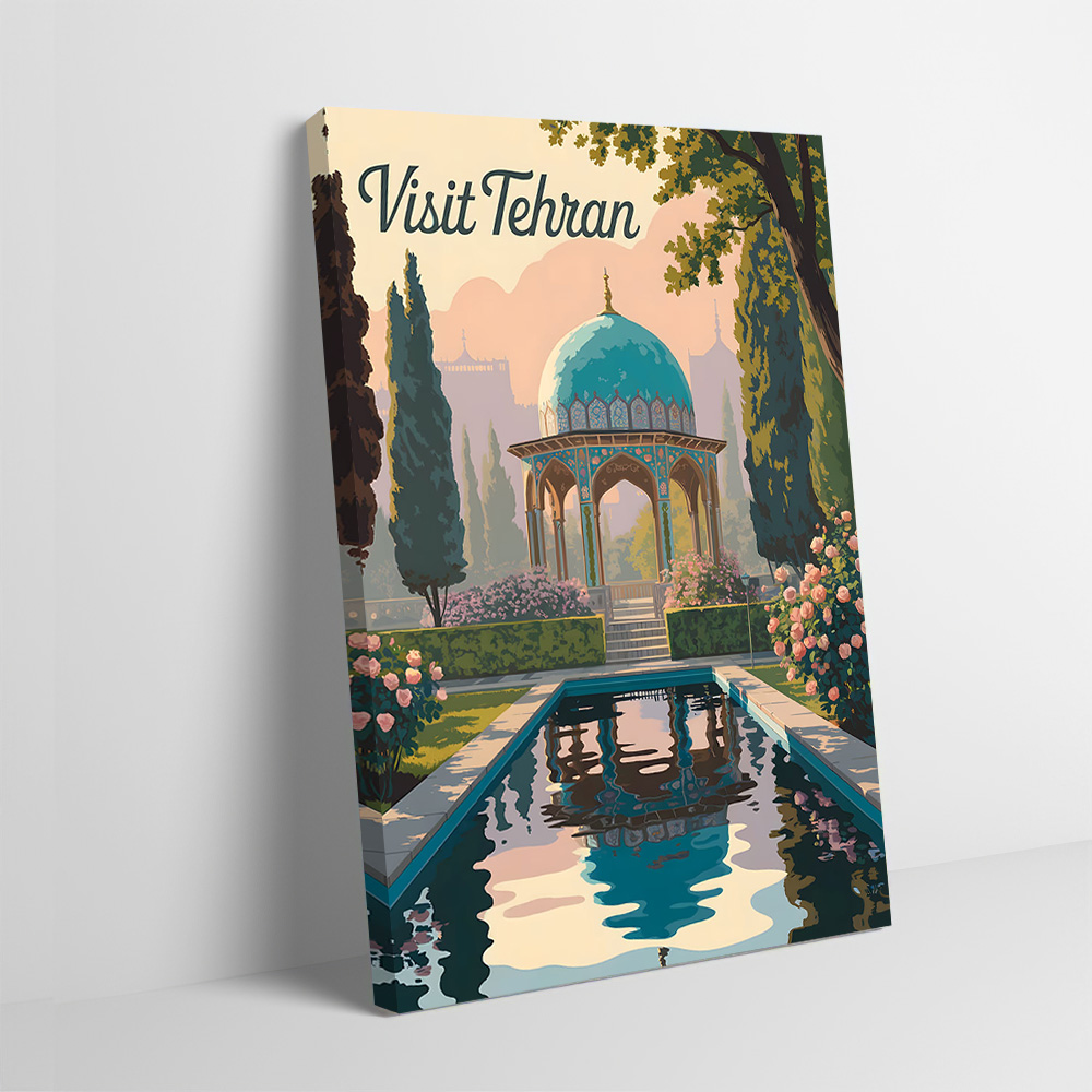 Bathroom Home Visit - Bezoek Tehran Reisposter Aanpasbaar Gedrukt Canvas