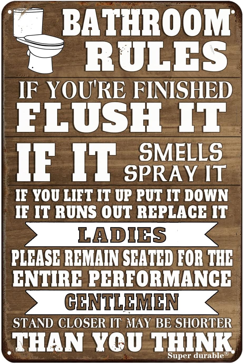 Home Bathroom Toilet - Grappige badkamerrules metalen blikken bord wanddecoratie