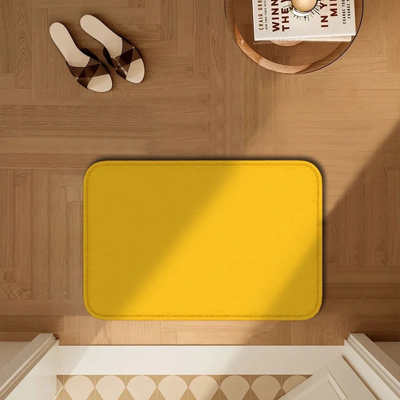 Home Bathroom Door Design - 1PC Puur Geel Patroon Deurmatten Keuken