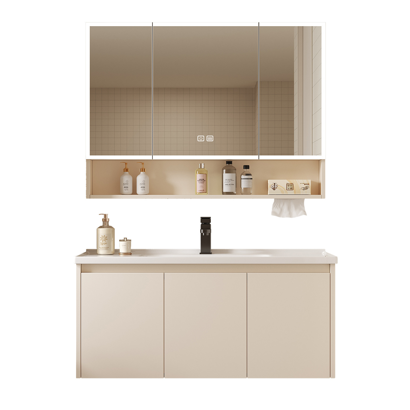 Home Bathroom Wallpaper - Space Aluminium Badkamer Slimme opbergspiegelkast Afzonderlijk