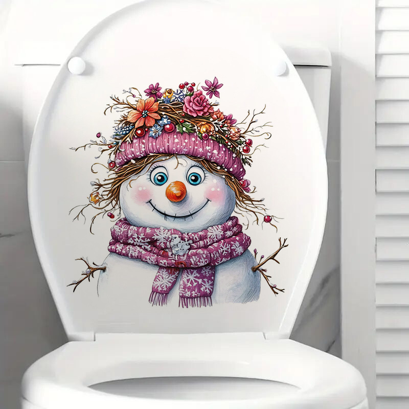 Home Bathroom Floor Tiles - Grappige grillige sneeuwpop sticker, waterdichte huis