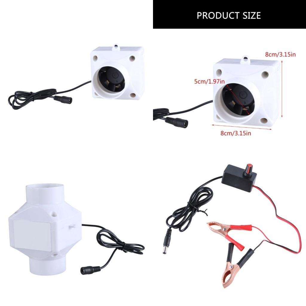 Home Bathroom Extractor Fan - 652F 12V Afzuigventilator Thuis Inline Pijp