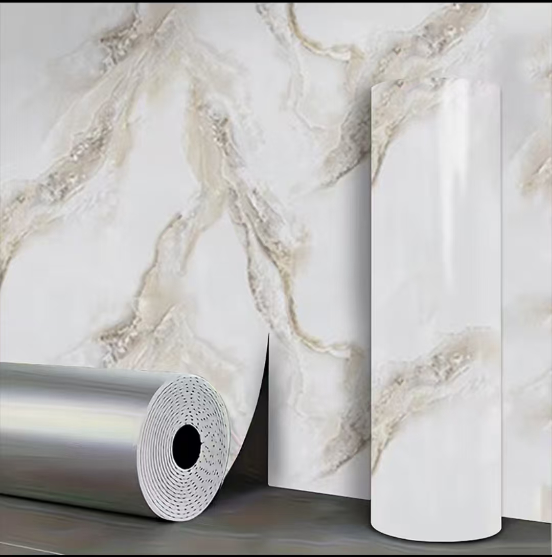 Home Bathroom Floor Tiles - Verdikte zelfklevende tegelsticker PVC marmeren muursticker