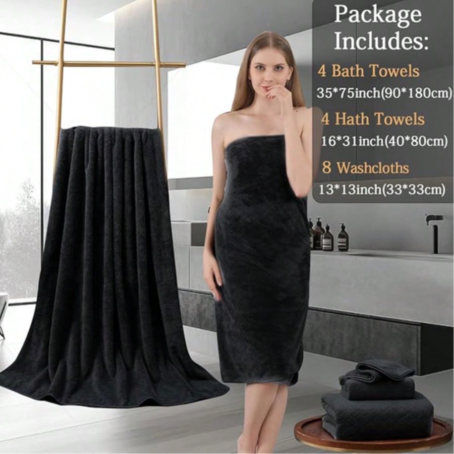 Home Bathroom Spa - Oversized badhanddoekenset Luxe moderne badlakensset Effen