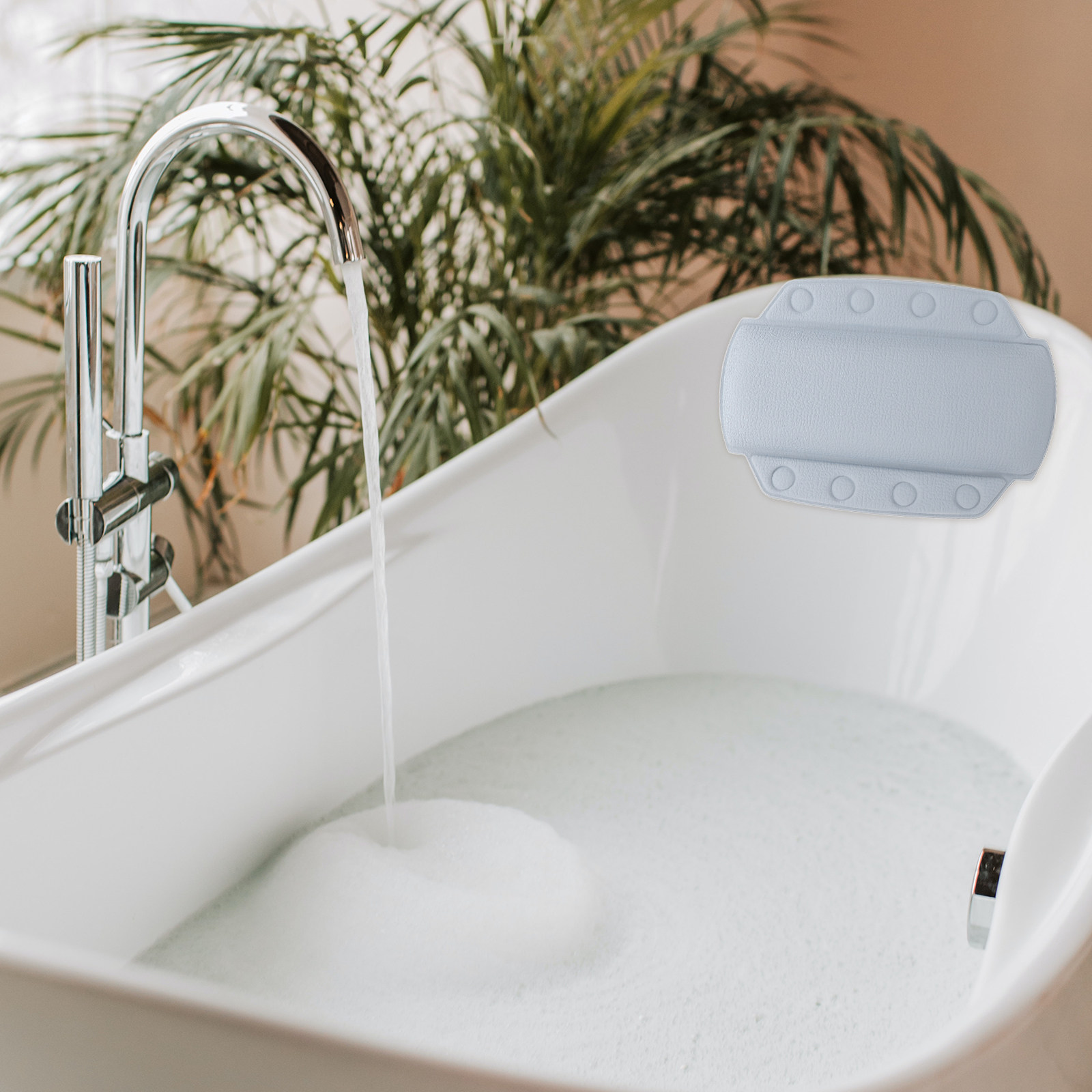 Home Bathroom Spa - Badkussen met zuignappen, ergonomische hoofd- en