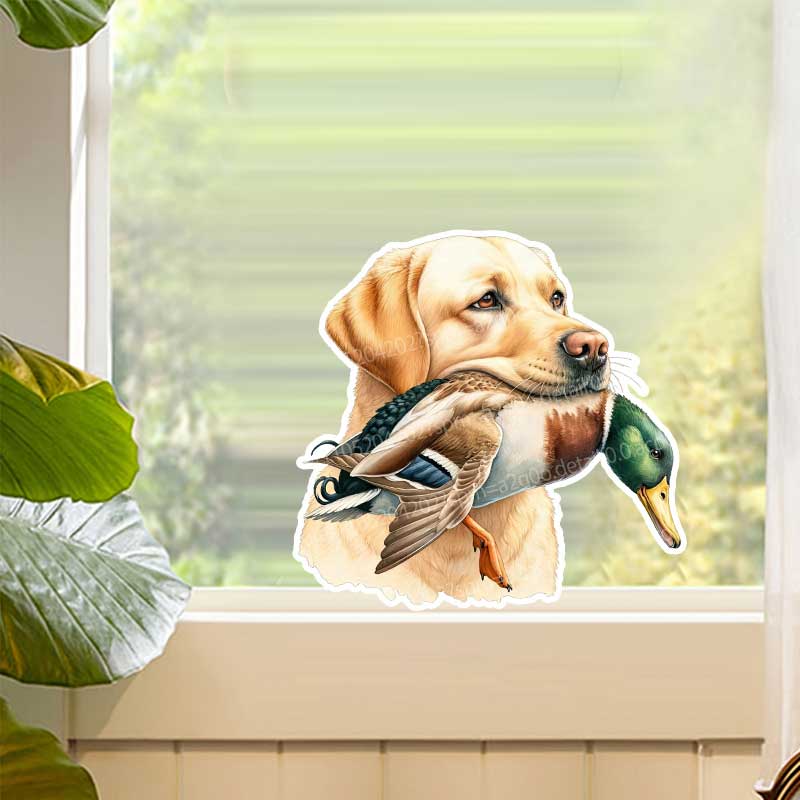 Home Bathroom Window - Grappige Gele Labrador Retriever Duckhound Toilet