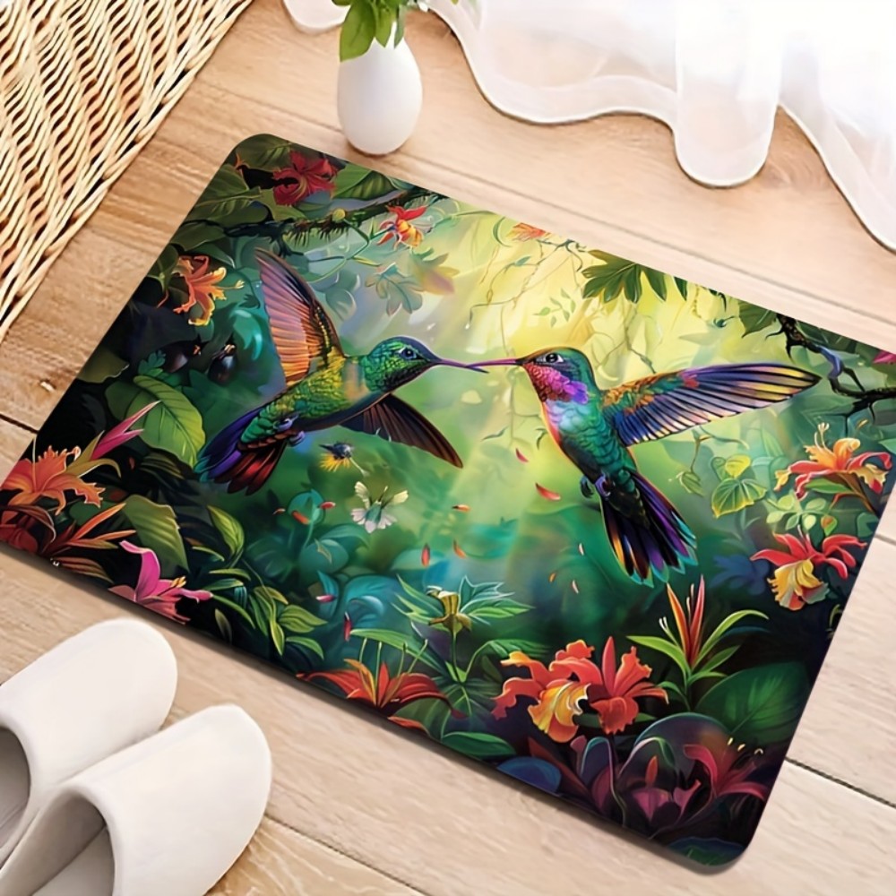 Home Bathroom Door Design - VIKAMA Spring Hummingbird tropisch design vloermat,