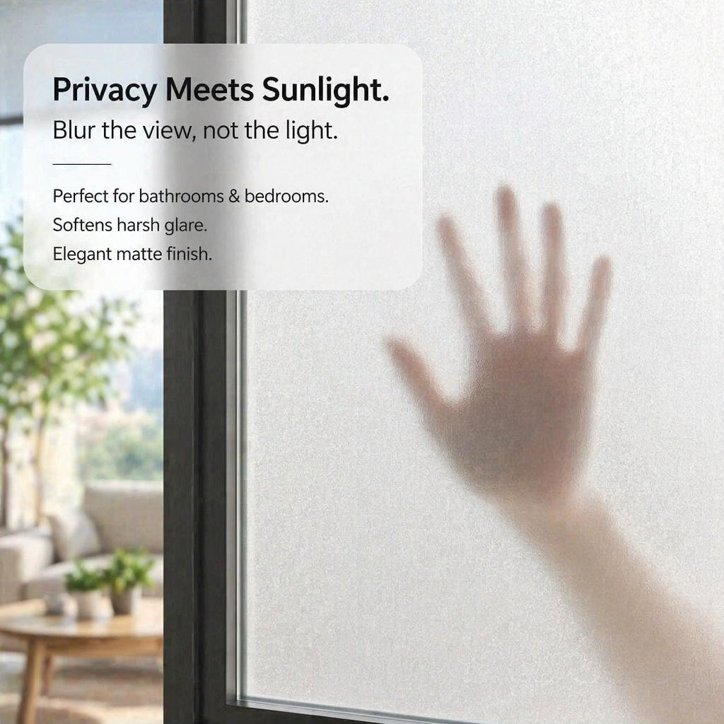 Mat glazenfolie voor privacy,  - Home Bathroom Window recensie en prijs