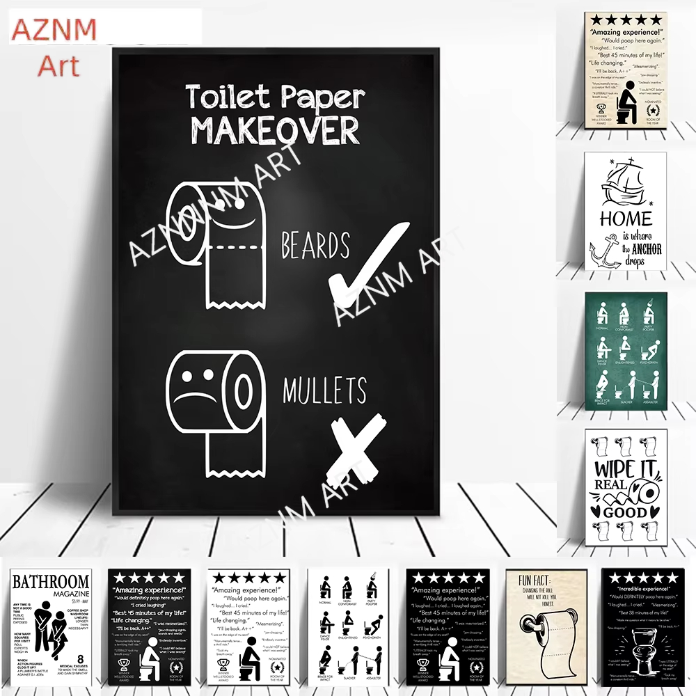 Wall Art Canvas Schilderij Gra - Home Bathroom Toilet recensie en prijs