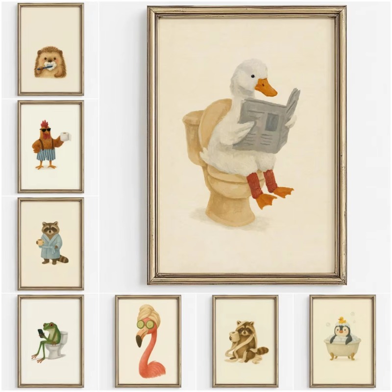 1PC Frameloze schattige dieren - Home Bathroom Wallpaper recensie en prijs