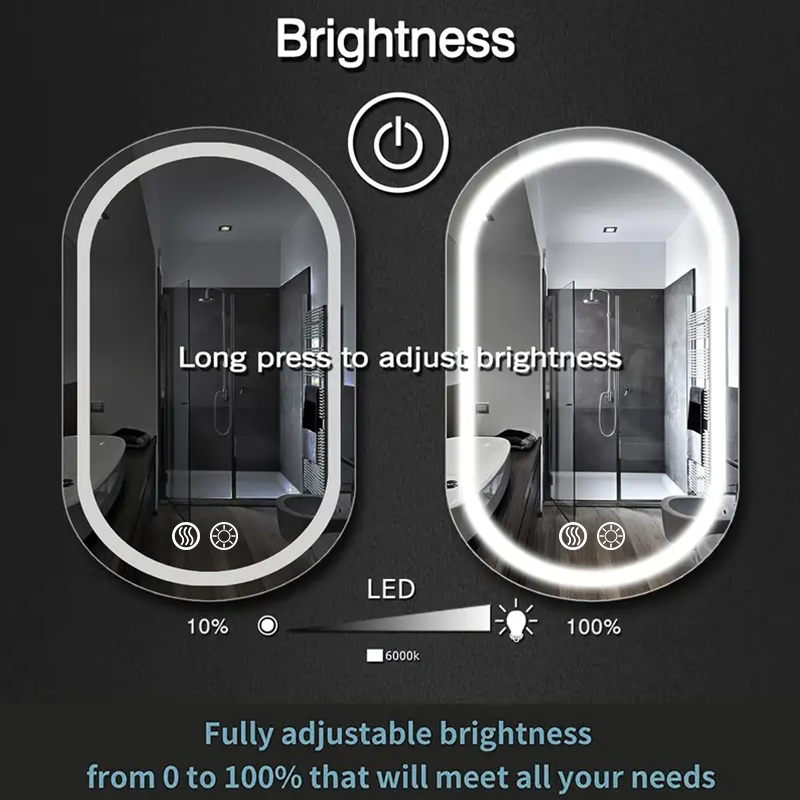 Ovale verlichte badkamerspiege - Home Bathroom Remodel recensie en prijs