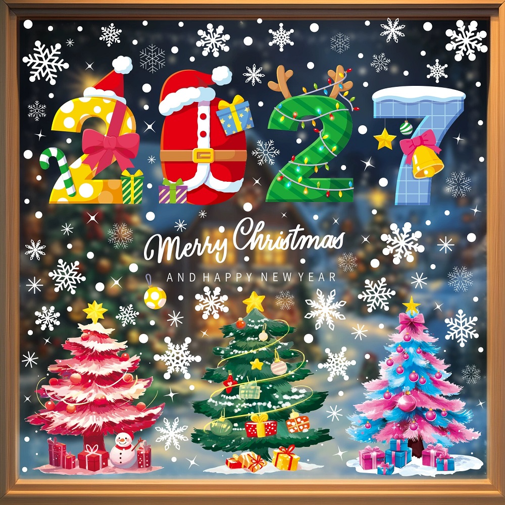 2027 Kerstdecoratie Raamsticke - Home Bathroom Floor Tiles recensie en prijs