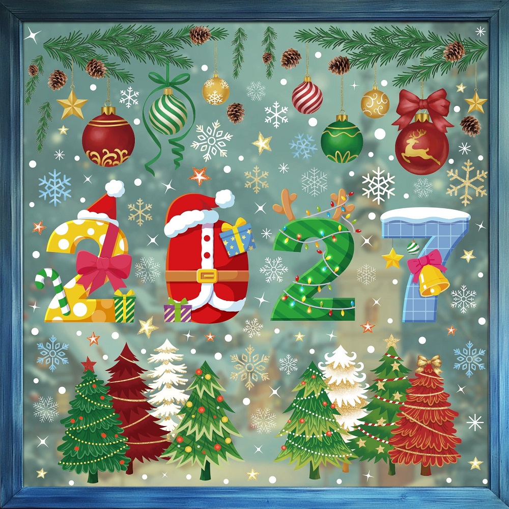 2027 Kerstdecoratie Raamsticke - Home Bathroom Floor Tiles recensie en prijs
