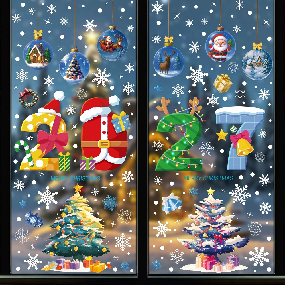 2027 Kerstdecoratie Raamsticke - Home Bathroom Floor Tiles recensie en prijs