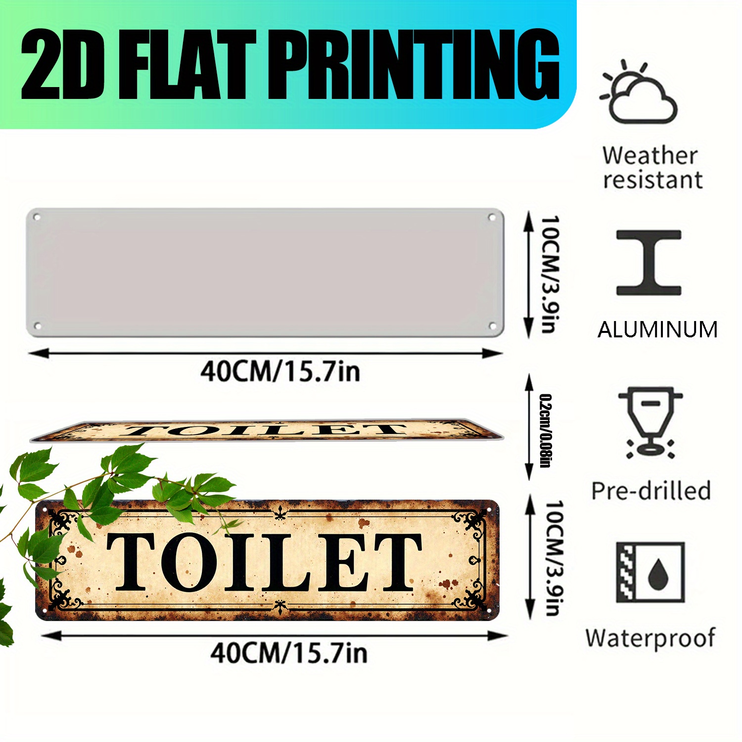 2D plat, vintage aluminium muu - Home Bathroom Toilet recensie en prijs