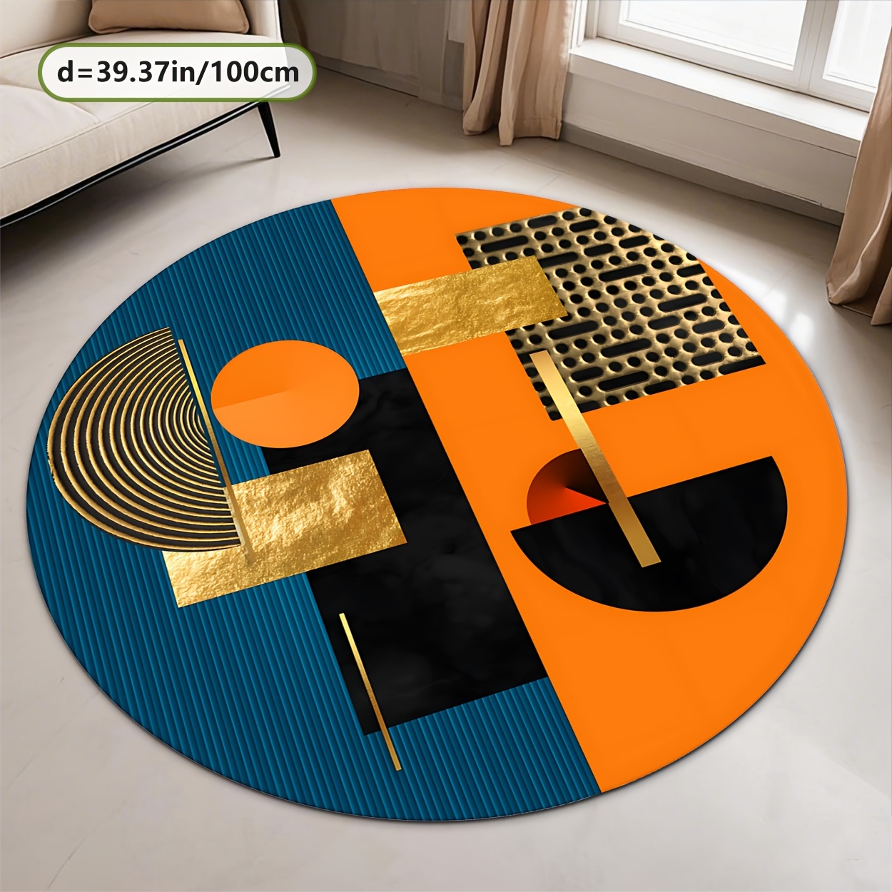Oranje Blauw Goud Abstract Geo - Home Bathroom Door Design recensie en prijs
