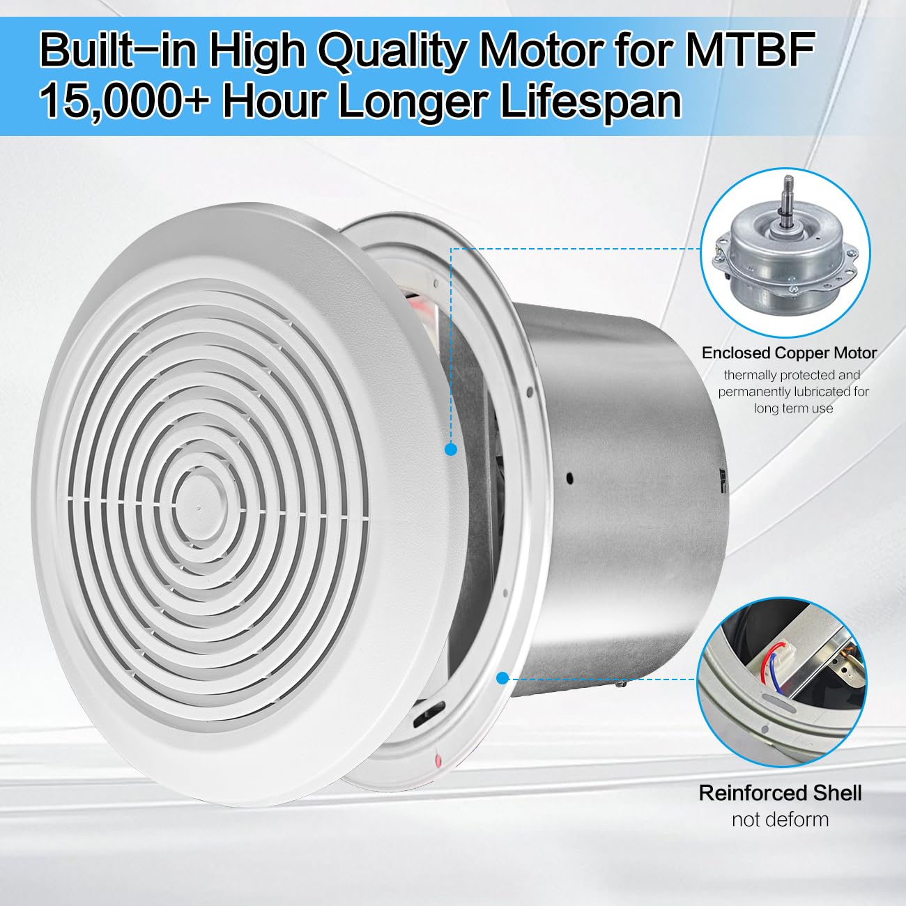 V2262-50 7 inch badkamer afzui - Home Bathroom Vent Fans recensie en prijs