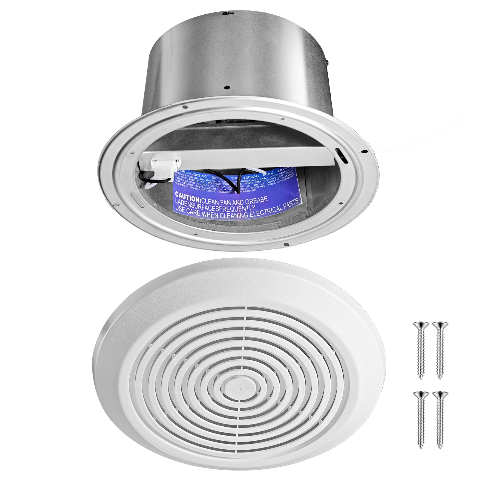 V2262-50 7 inch badkamer afzui - Home Bathroom Vent Fans recensie en prijs