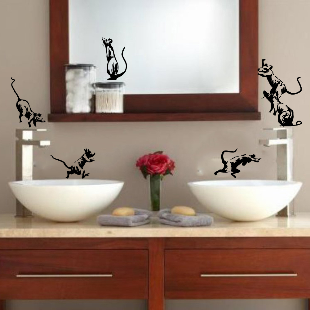 5 stuks Banksy Toilet Ratten M - Home Bathroom Floor Tiles recensie en prijs