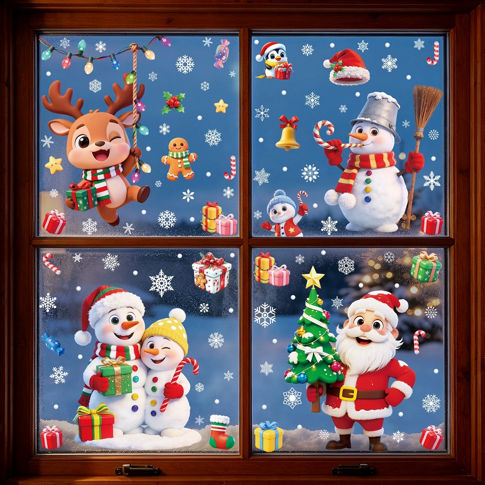 Sneeuwpop Kerstman Kerst Raams - Home Bathroom Window recensie en prijs