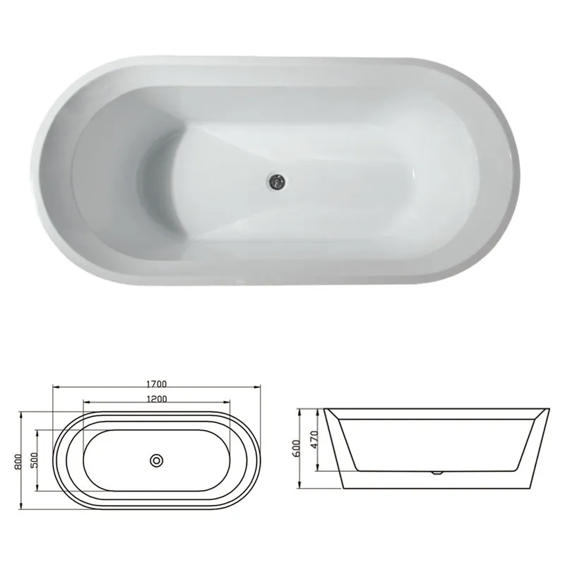 1,7m vrijstaand acrylbad, naad - Home Bathroom Spa recensie en prijs