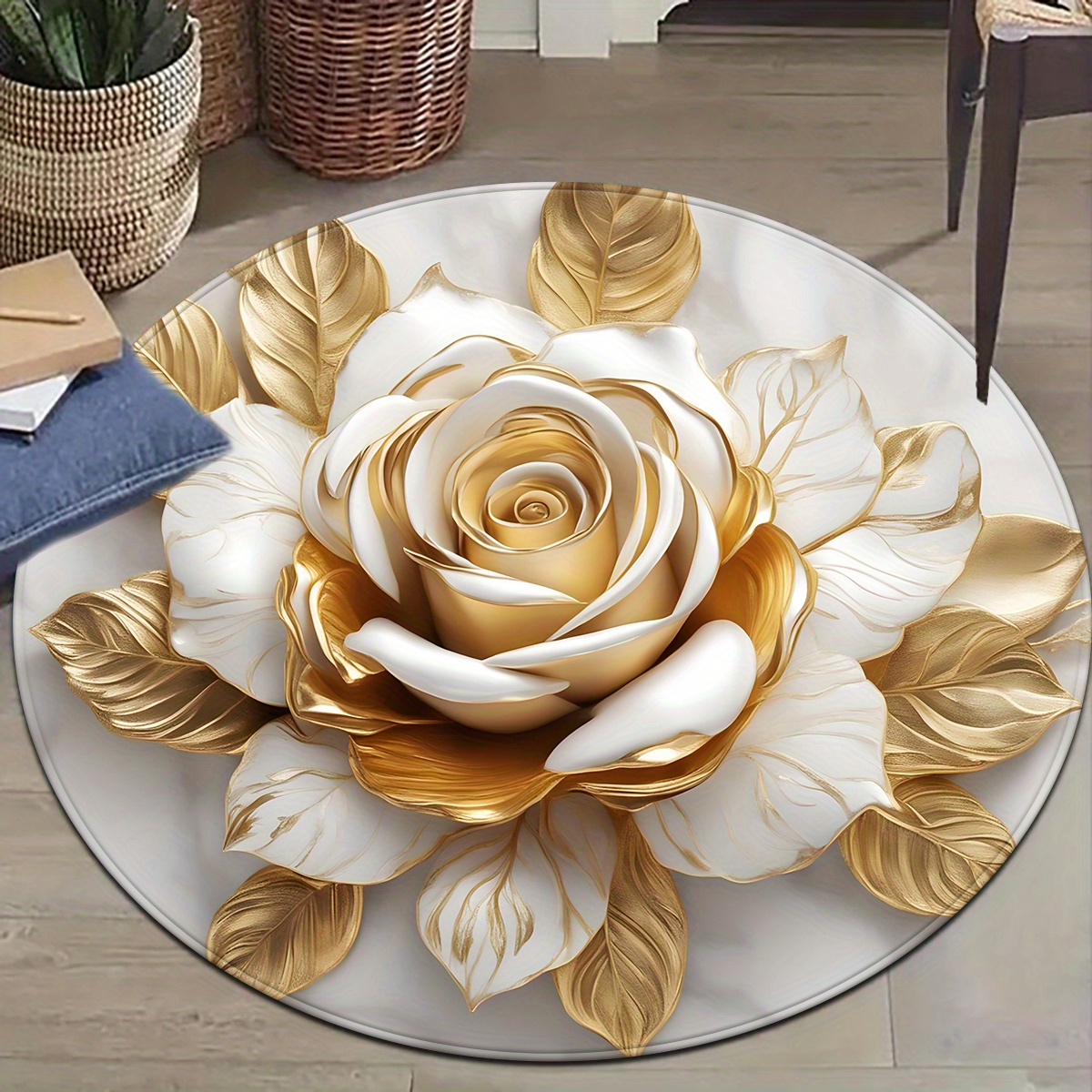 Witgoud Rose rond vloerkleed,  - Home Bathroom Door Design recensie en prijs