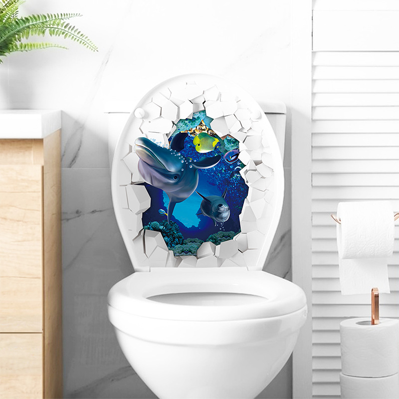 1 st 3D Toiletbril Muursticker - Home Bathroom Wallpaper recensie en prijs