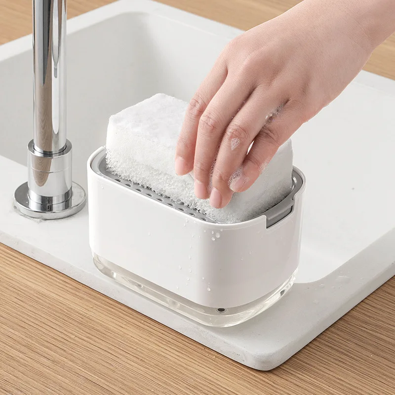 Zeepdispenser met sponshouder  - Home Kitchen Bathroom Cleaning recensie en prijs